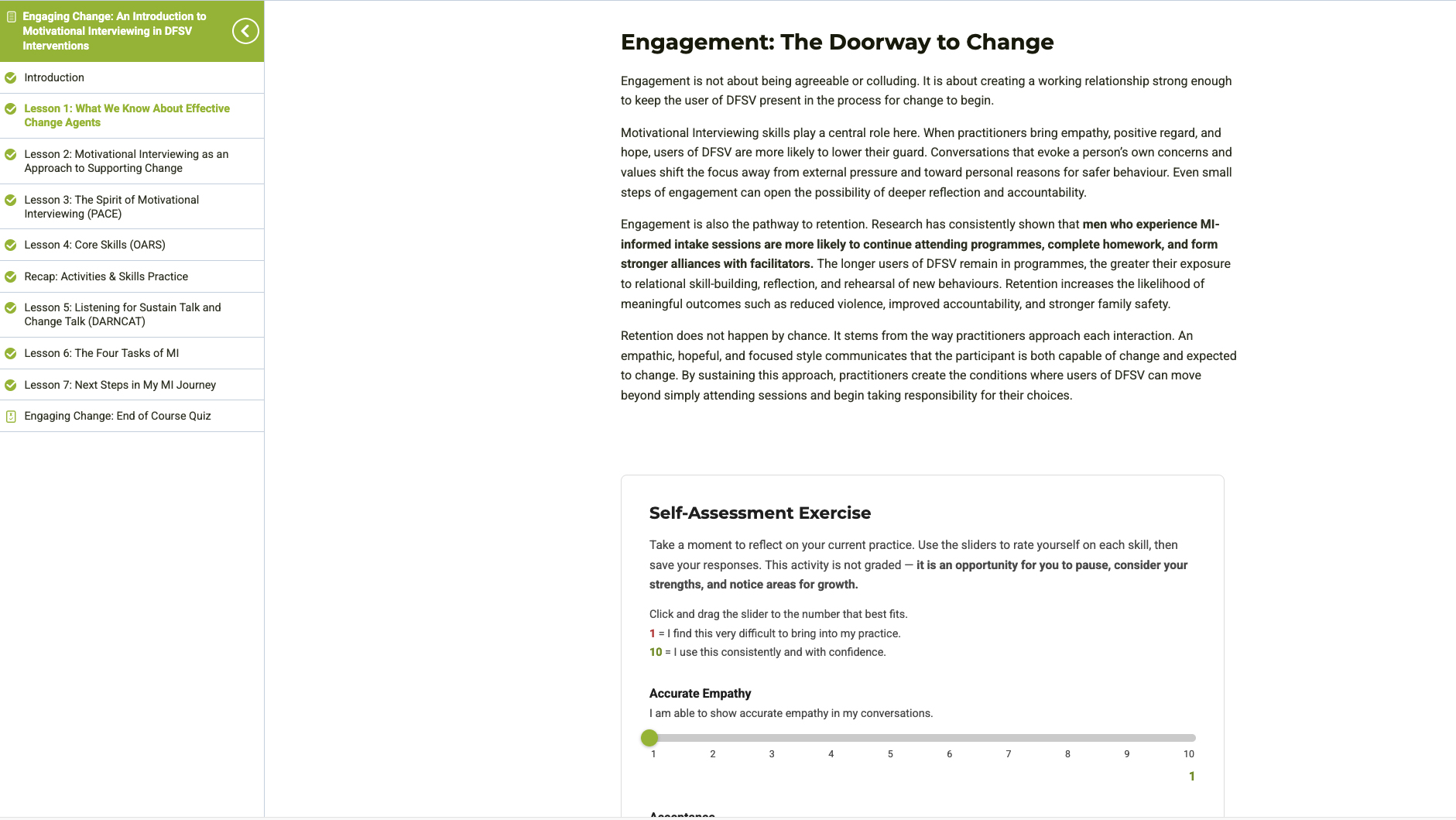 Engaging Change: An Introduction to Motivational Interviewing in DFSV Interventions - Image 3